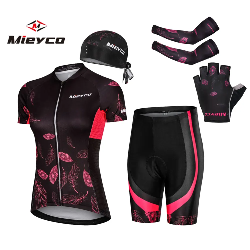 Фото Mieyco женский Быстросохнущий комплект для велоспорта, летняя одежда для горного велосипеда с защитой от уф, дышащая одежда для велоспорта №2