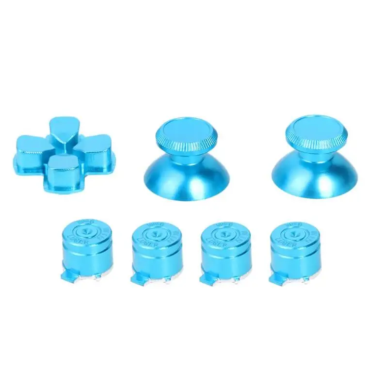 Синий 7-металлических аналоговый стик шапки для PS4 игры Xbox One ручки тонкий поляризационный фильтр PRO контроллер алюминиевый Thumbsticks пуля кнопки - Цвет: Синий