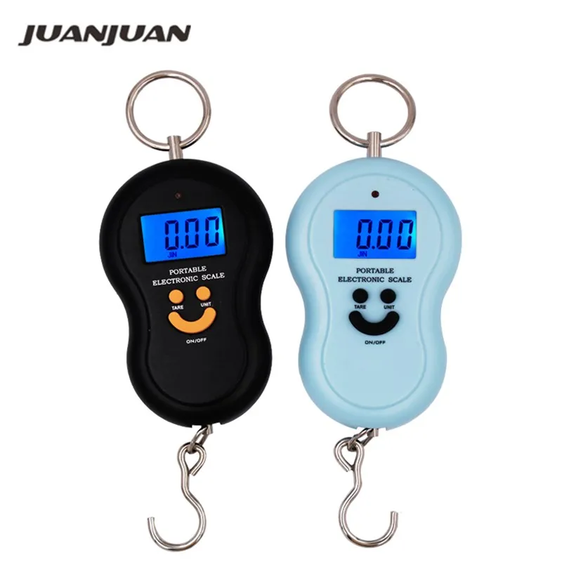 10 шт Цифровые удобные 50кг/10г весы для рыбалки карманные весовые Smile Face Kg Lb OZ багажа