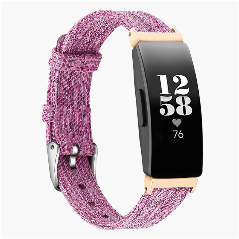 Ремешок для Fitbit Inspire HR Браслет нейлоновая ткань ремень повседневный холщовый