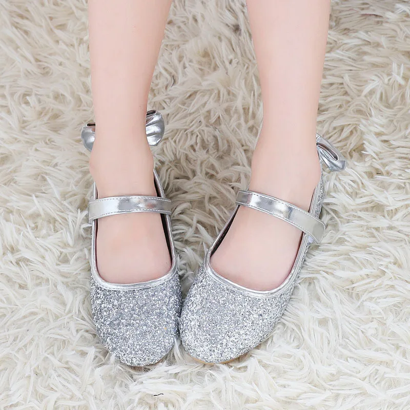 Обувь для девочек детская кожаная обувь выступлений в стиле принцессы тонкие