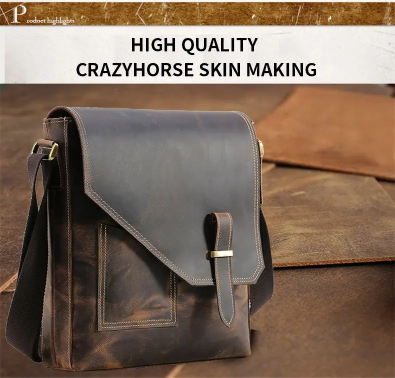TIANHOO сумка мужская брендовая натуральная кожа сумки мужские на плечо crazy horse кожа Ретро стиль для мужчин
