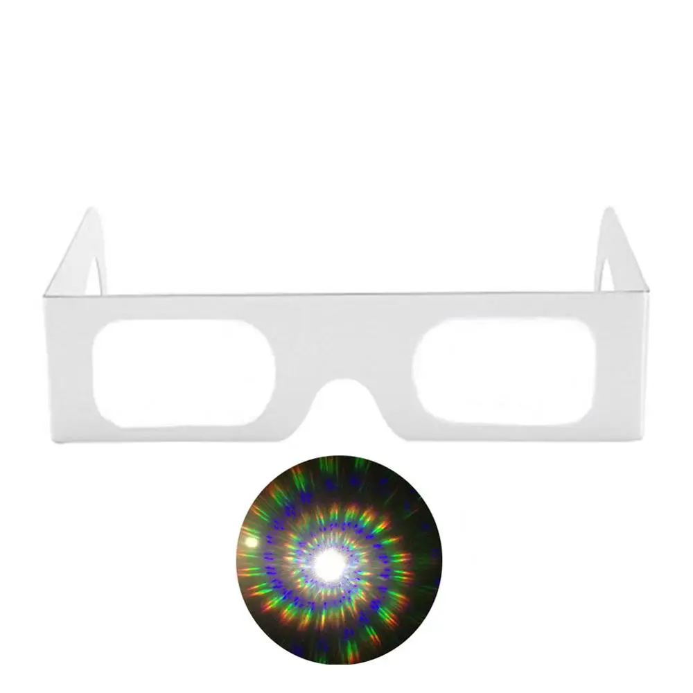 Spiral Lens 20 шт пакеты продвижение подарок 3D рейвы призматические очки, бумажные легкие 3D дифракционные фейерверки решетчатые очки спирали/13500 линий линзы - Цвет: Spiral Lens