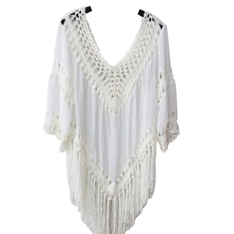 Кимоно Boho вязаная крючком блузка женские блузки топы хиппи дешевая одежда Китай