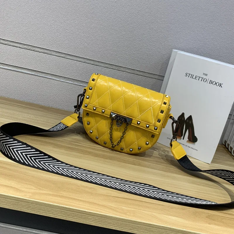 Yellow Роскошная женская сумка через плечо, модные седельные сумки с ромбовидной решеткой из искусственной кожи, сумки на плечо для женщин, дизайнерские сумки - Цвет: Yellow