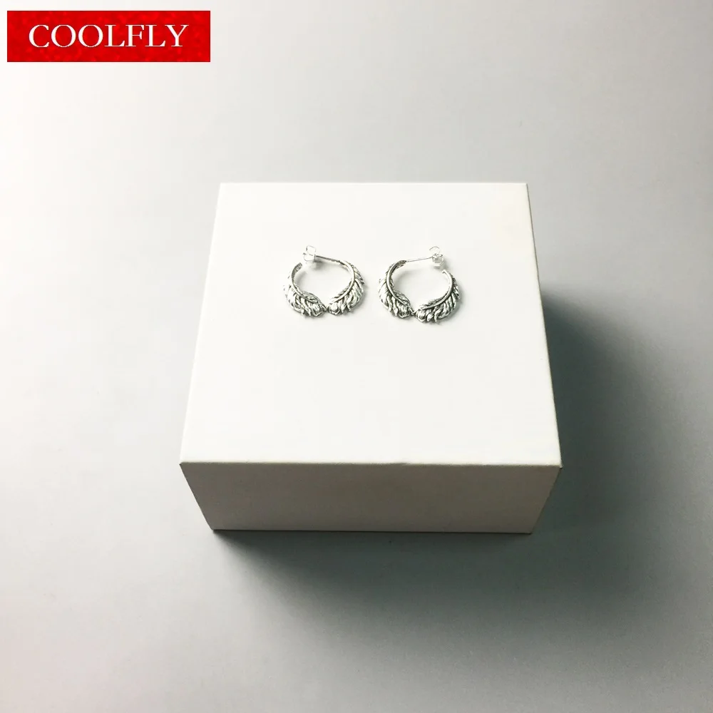 Модные стильные винтажные серьги-гвоздики с перьями и крыльями для женщин 2018