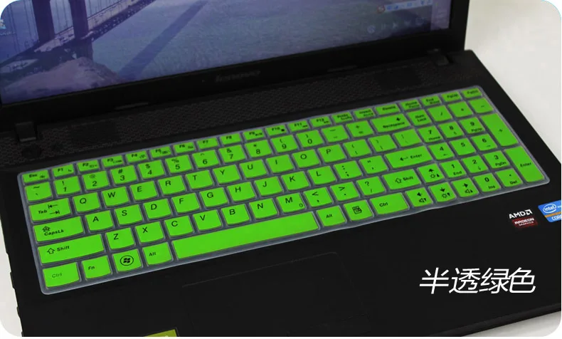 Green Крышка клавиатуры силиконовая для lenovo IdeaPad U510 S510P G585 G580 G570 G575 G505 G510 G500 G501 G700 B590 B5400 - Цвет: Green