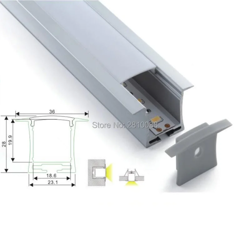 10X2 м наборы/лот линейный фланцевый светодиодный алюминиевый профиль и глубокий