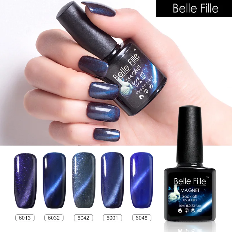 Belle Fille Магнитный Гель лак 3D кошачьи глаза УФ для ногтей отмачиваемый стойкий