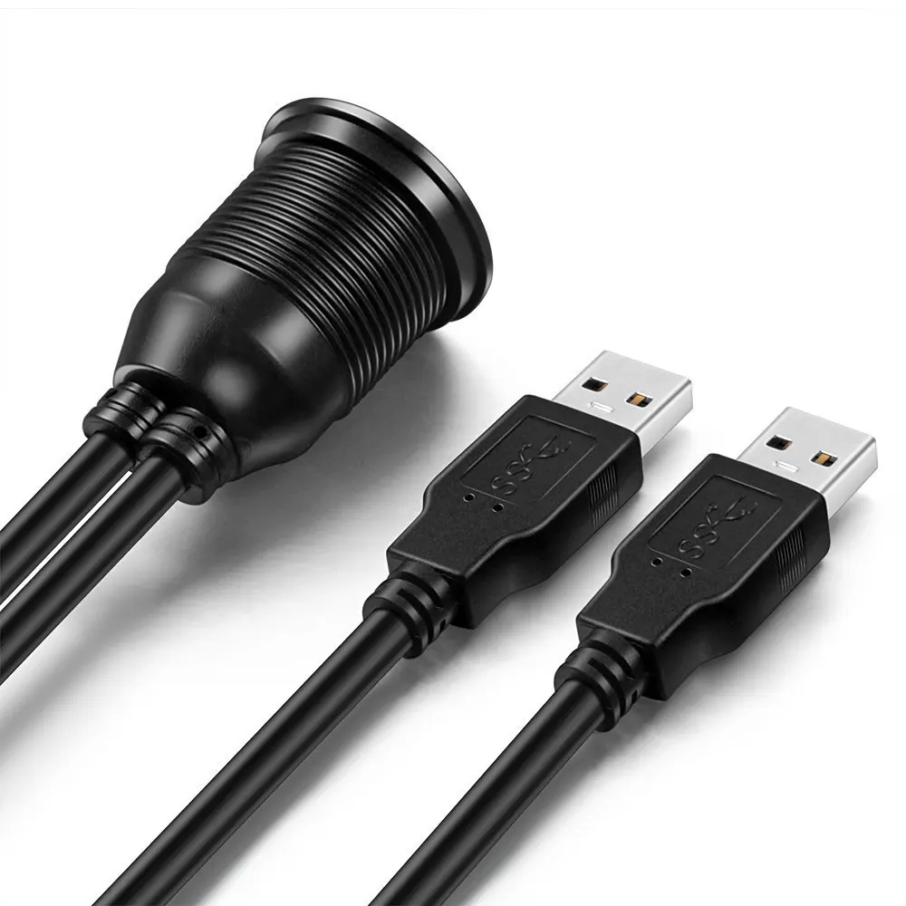 2 порта двойной USB 3 0 папа к Женский Автомобильный Панель кабель для скрытого