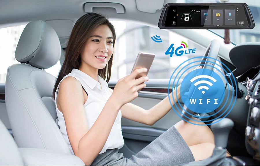 Jansite 1" Full Touch ips Автомобильный видеорегистратор 4G Android зеркало gps FHD 1080P двойной объектив Автомобильный видеорегистратор Автомобильное зеркало заднего вида камера ADAS BT wifi