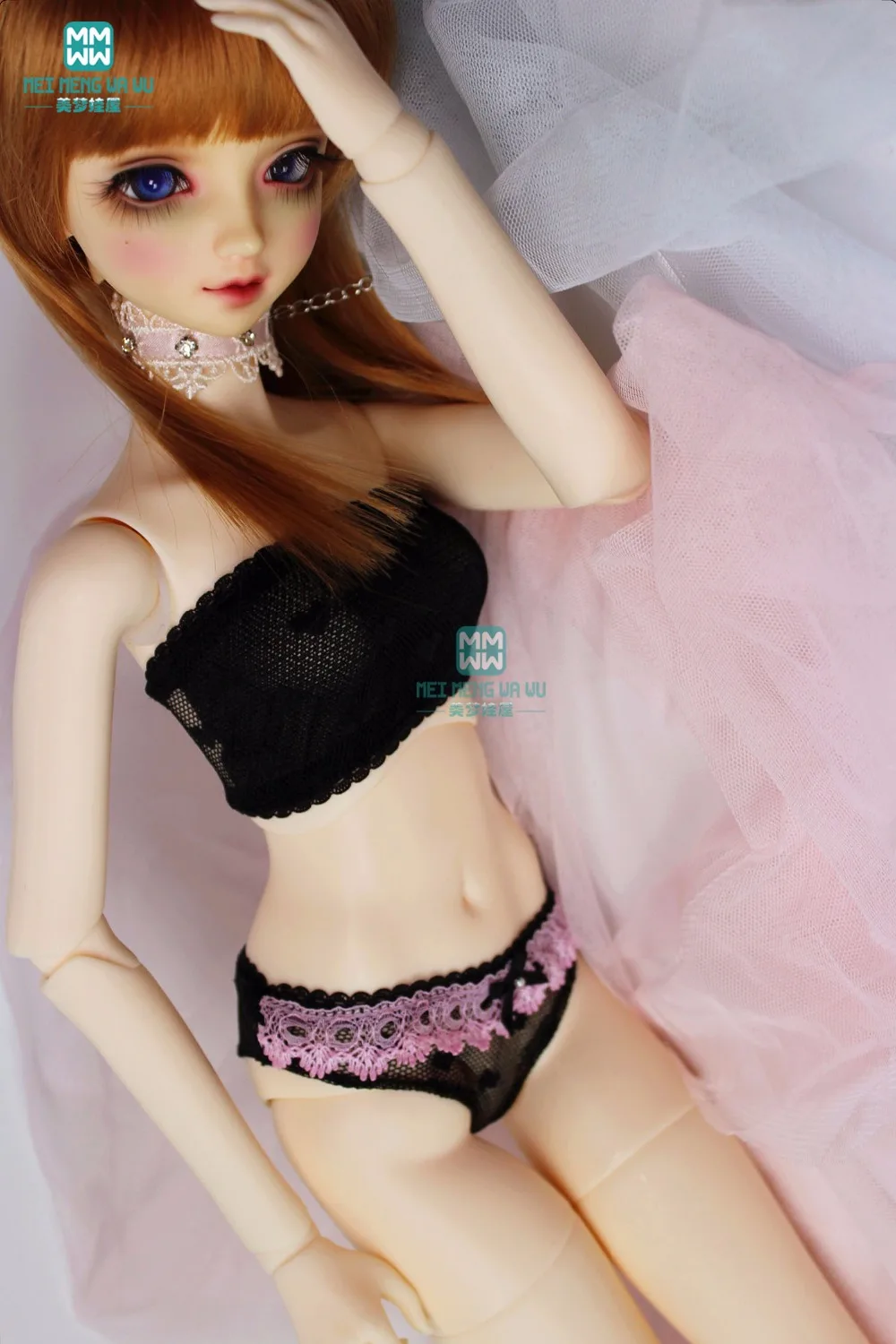 Аксессуары для куклы, подходит для детей в возрасте 1/31/4 1/6 BJD SD DD MSD YOSD myou кукла модная кружевными треугольниками для детей, трусы с застежкой-молнией на спине