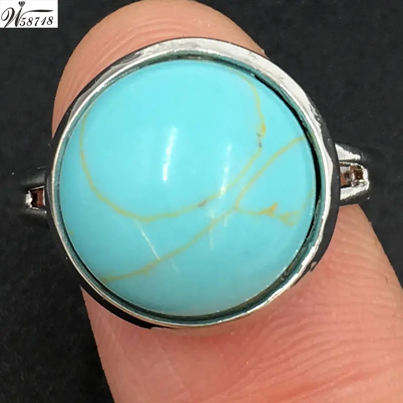 Howlite MC7216 Abalone ракушка тигровый глаз лазурит авантюрин содалит золотой камень кристалл Howlite Коралл круглое кольцо 7~ 1"(США) регулируемый WB663 - Цвет основного камня: Howlite MC7216