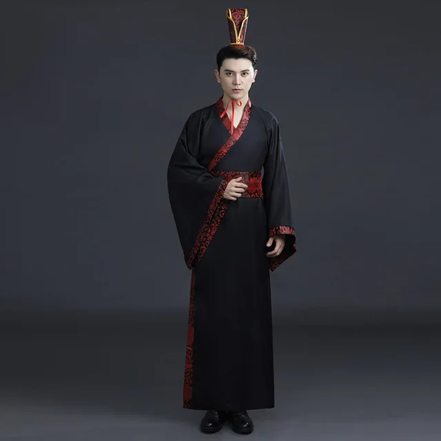 style 2 Китайский национальный костюм ханьфу черный Древний китайский костюм ханьфу мужская одежда традиционный Национальный костюм Тан сценические костюмы - Цвет: style 2