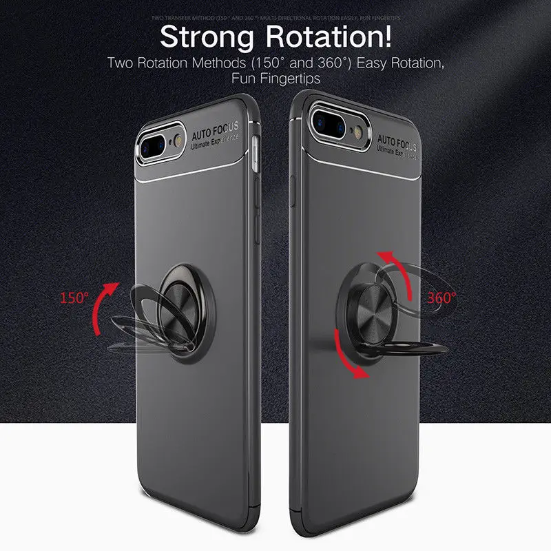 Luxury Magnetic Ring Stand Silicone Anti Shock Phone Case For iPhone X XS Max XR Cover Cases 8 7 6 6S Plus |