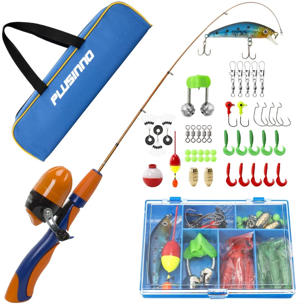 

Kids Fishing Pole,Light and Portable Telescopic Fishing Rod and Reel Combos for Youth Fishing by PLUSINNO