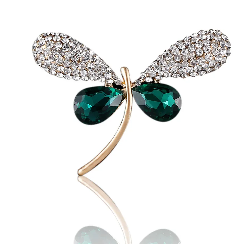 Стрекоза со стразами броши для женщин брошь в форме насекомого стеклянные