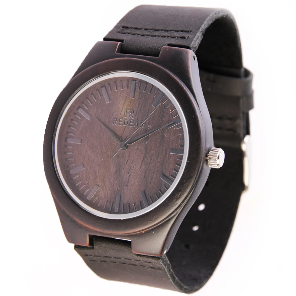 Мужские кварцевые часы с бамбуковым ремешком из натуральной кожи|wristwatch strap|wristwatch