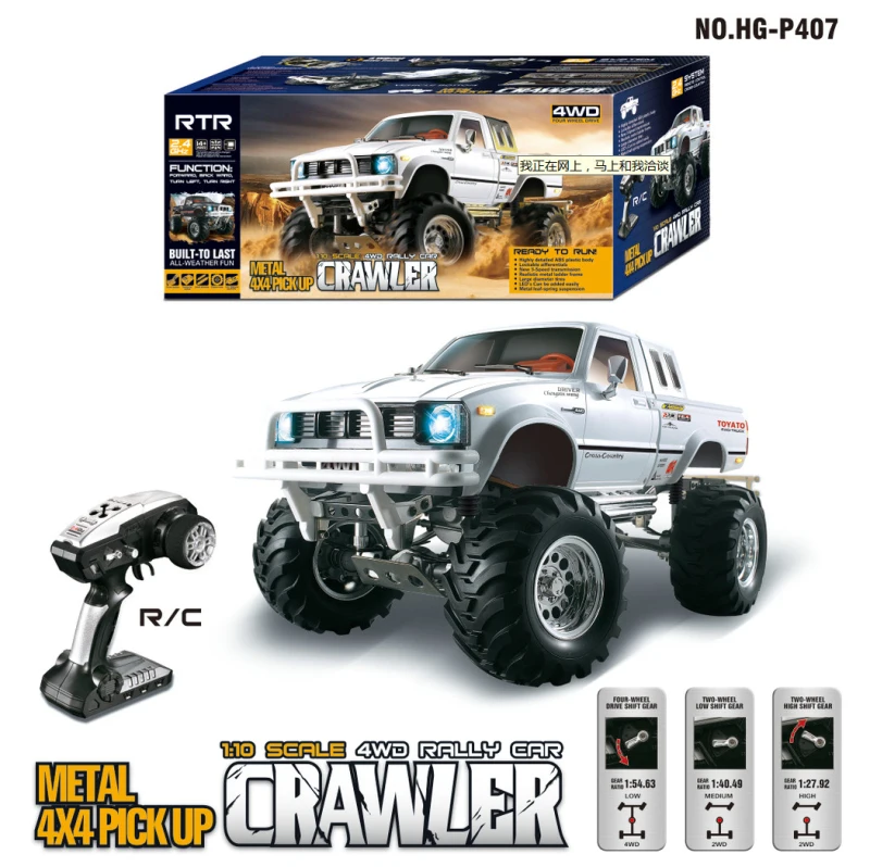 Высокоскоростной электронный пульт дистанционного управления Monster Truck 1/10 RC Rock Crawler с функцией тормоза vs TAMIYA 4x4 pick-up