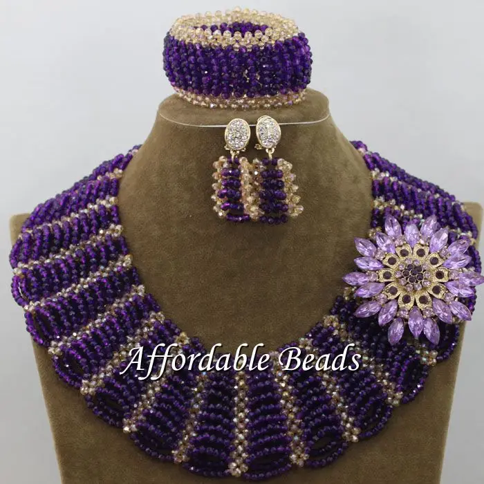 Модные Золотые Ювелирные наборы для женщин красивые бусы Африканский набор