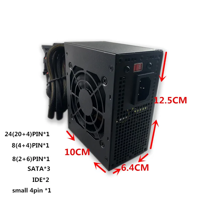 XINHANG Rate Power 400W Mini Case Micro PC Power Supply 6P MINI PSU 400W Pc Case Gamer Power Supply MAX 500W Power PC 110V 220V images - 6