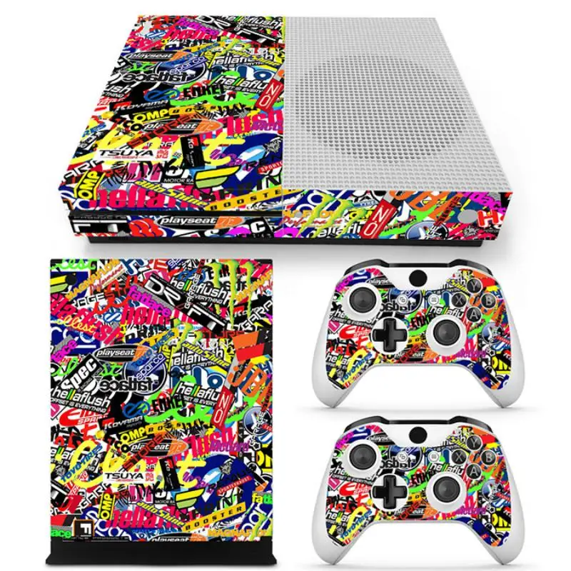 4 Мультяшный Дизайн Наклейка кожа для microsoft Xbox One тонкая кожа наклейка+ 2 шт контроллер скины для Xbox One S Аксессуары для игр - Цвет: 4