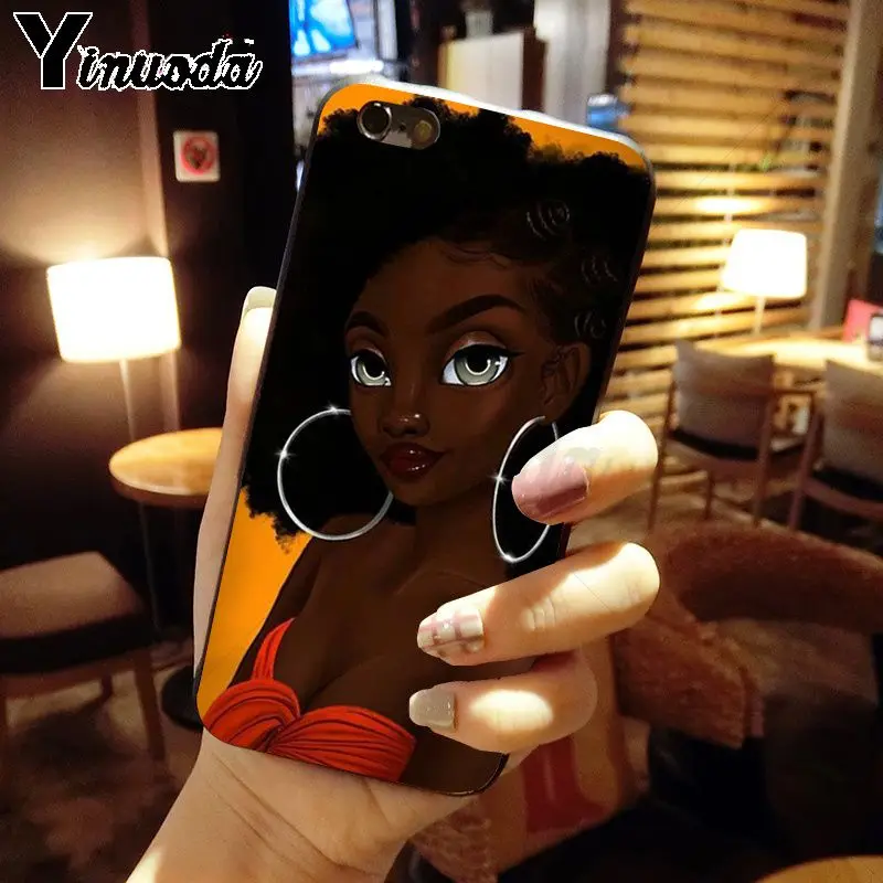 A14 Yinuoda coque для iphone 11 11pro max funda африканская красота афро затяжки черная девочка меланин поппин узор мягкий чехол для iphone X XS MAX 8 7plus 5s 6s XR чехол - Цвет: A14