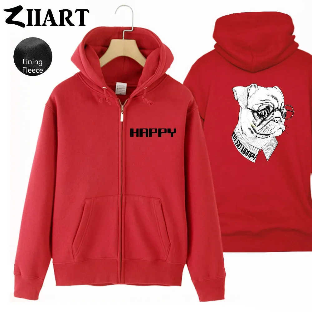 I'm So Happy Pet Dog Bulldog очки полосатая рубашка для девочек Женская флисовая толстовка