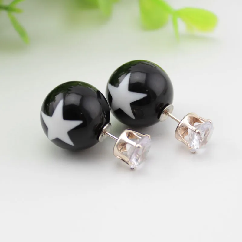 10 пар/лот ярких цветов двусторонние серьги для женщин 2016 модные ювелирные