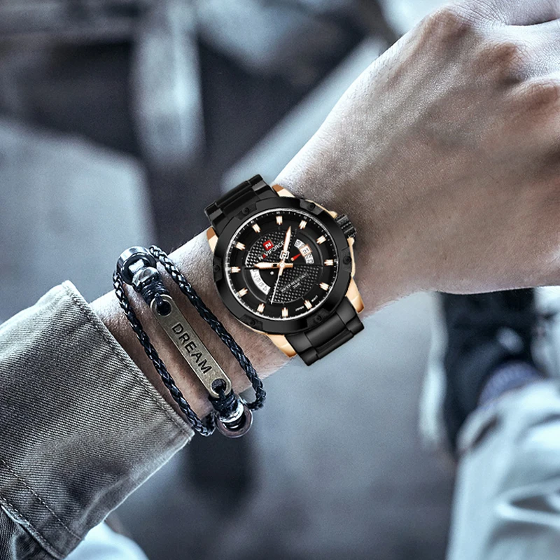 Часы наручные NAVIFORCE Мужские кварцевые модные спортивные брендовые Роскошные