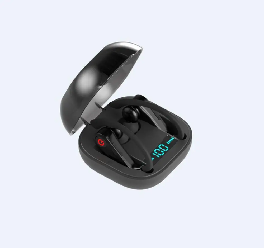 Черный Для HBQ Q62 Powerbeats Pro TWS Bluetooth 5,0 наушники стерео беспроводные наушники Водонепроницаемая гарнитура с зарядным устройством наушники - Цвет: Черный