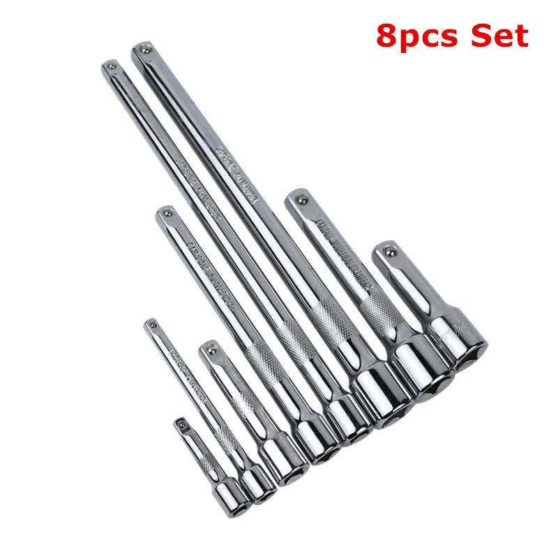 9pcs set 1/" 3/8" 1/" адаптер приводной удлинитель штанга Разъем 50-250 мм рукав шатун для розетки гаечный ключ для ремонта авто ручные инструменты - Цвет: 9pcs set