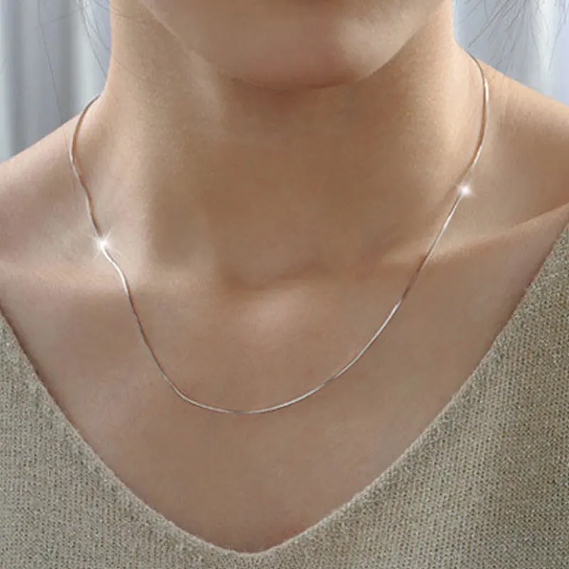 Женская цепочка из стерлингового серебра 925 пробы RADHORSE 40 см 45 змеиных костей 16 18