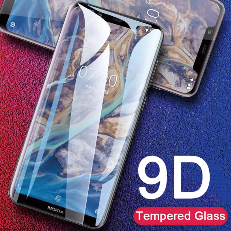9D полностью наклеиваемая поверхность Экран протектор для Nokia X7 закаленное Стекло