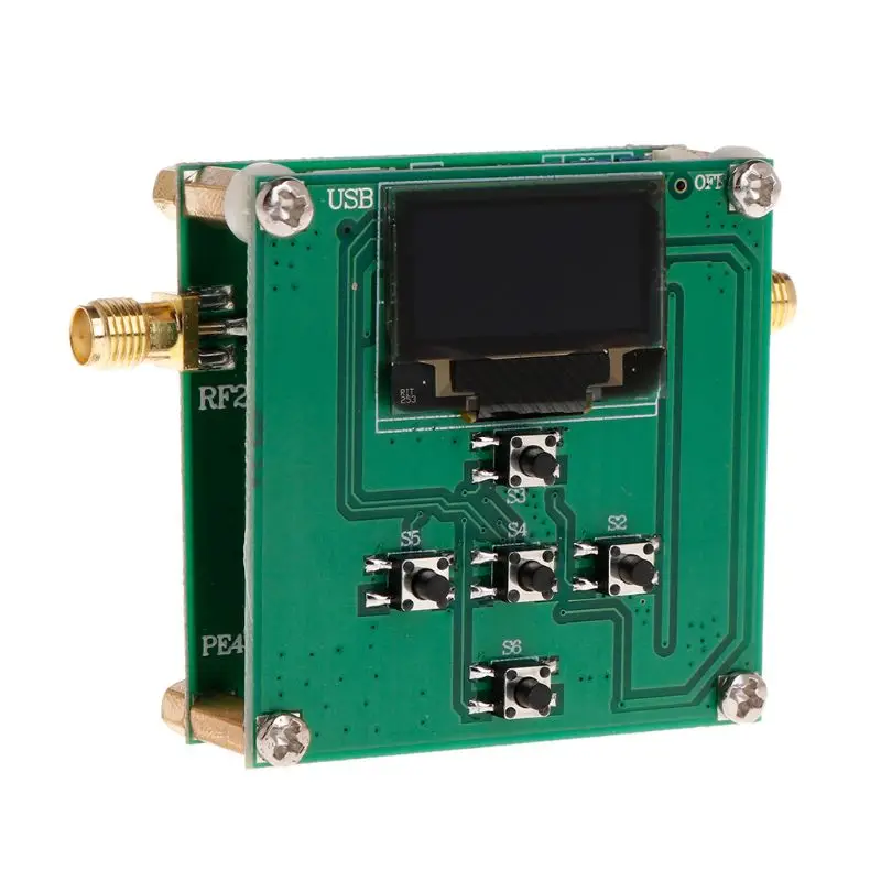 PE43702 Digital RF Attenuator Module 9KHz-4GHz 0.25dB Stepping Precision with OLED Microcontroller Control Board