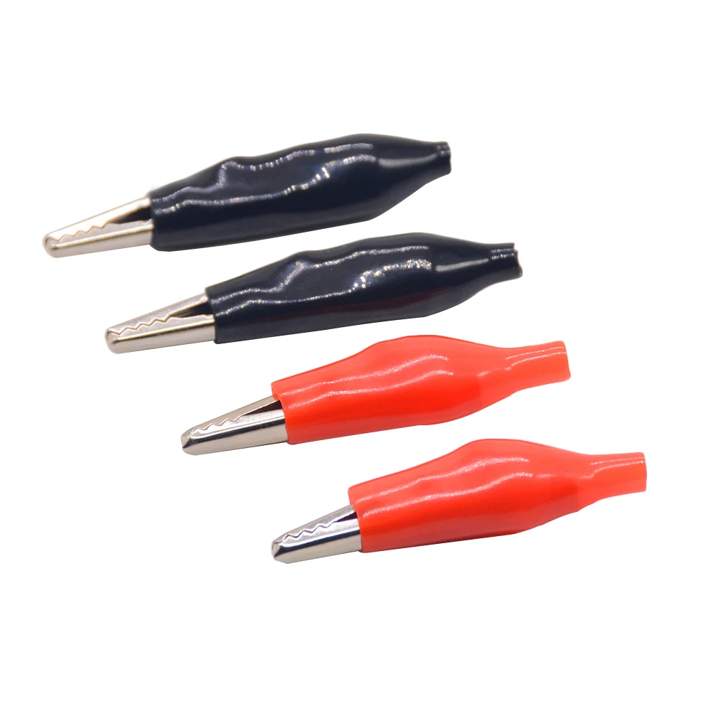 10 Pcs/ lots Medium Insulation Boot Metal Alligator Clip Electric Test 35MM Lead colorful small crocodile clip Color random |