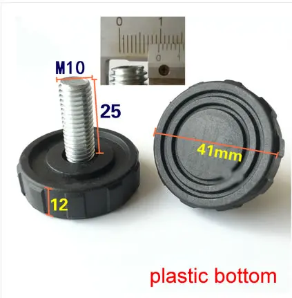 M10x25mmx41mm Прямые продажи с фабрики, M10, коврики для мебели, различные стили, регулируемые чашки для ног, винтовые Резиновые опорные ножки, фиксированные ножки - Цвет: M10x25mmx41mm