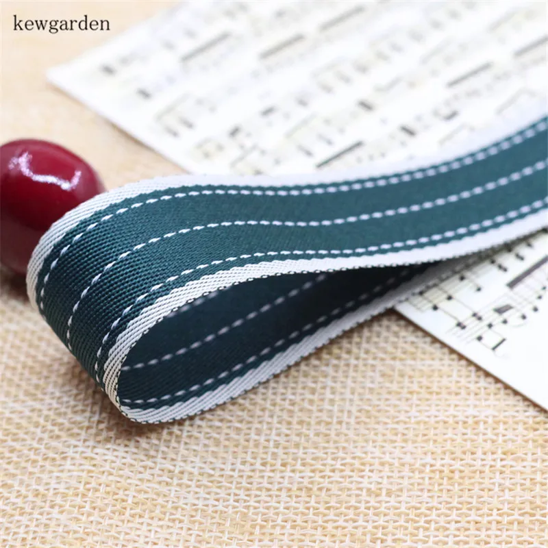 Kewgarden вручную изготовленная лента 10 мм 3/8 "22 1/8" 35 полосатые джинсовые ленты DIY