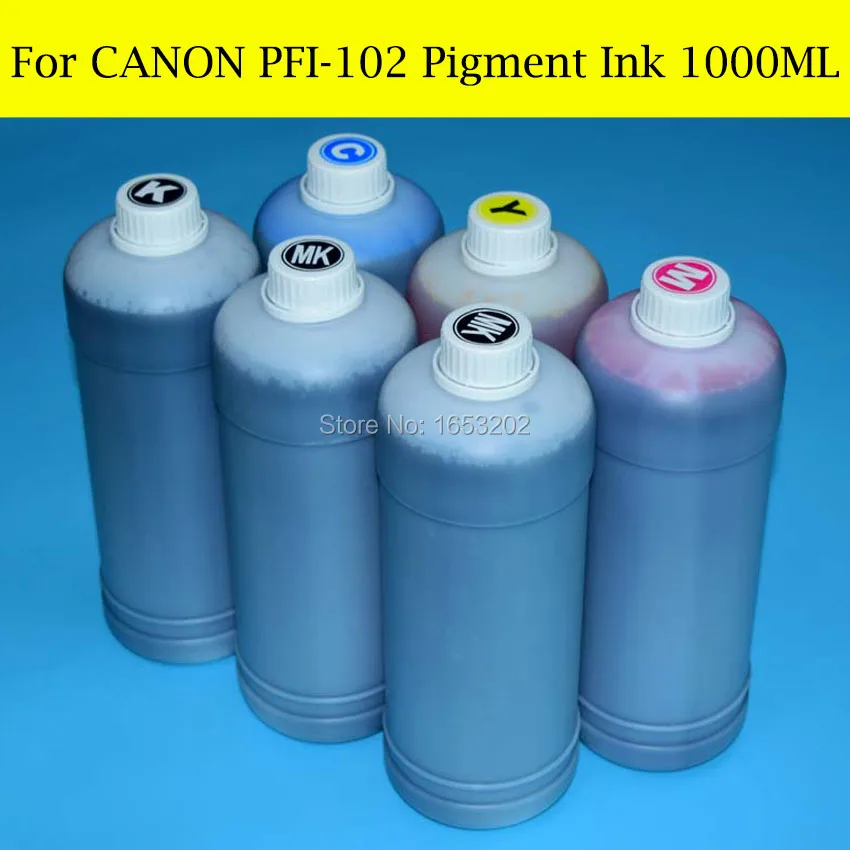 6 литров для Canon PFI-102 пигментные чернила принтера iPF500 iPF510 iPF600 iPF605 iPF610 iPF700 iPF710 iPF720 |