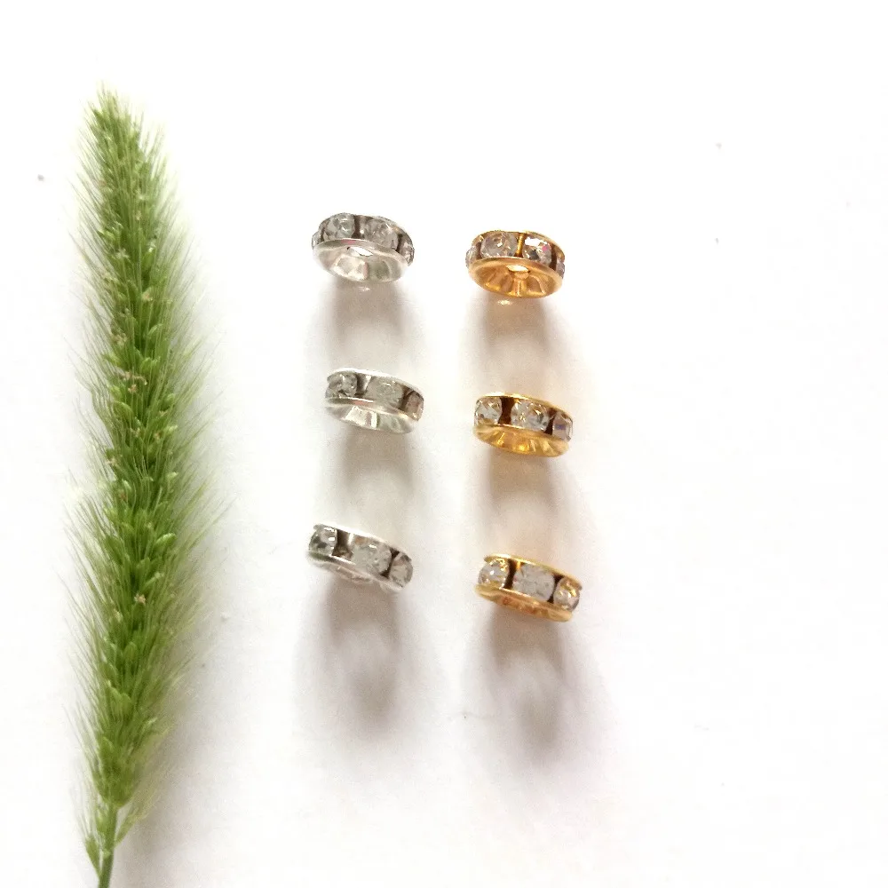 Модные 100 шт хрустальные бусины разделители со стразами для самостоятельного