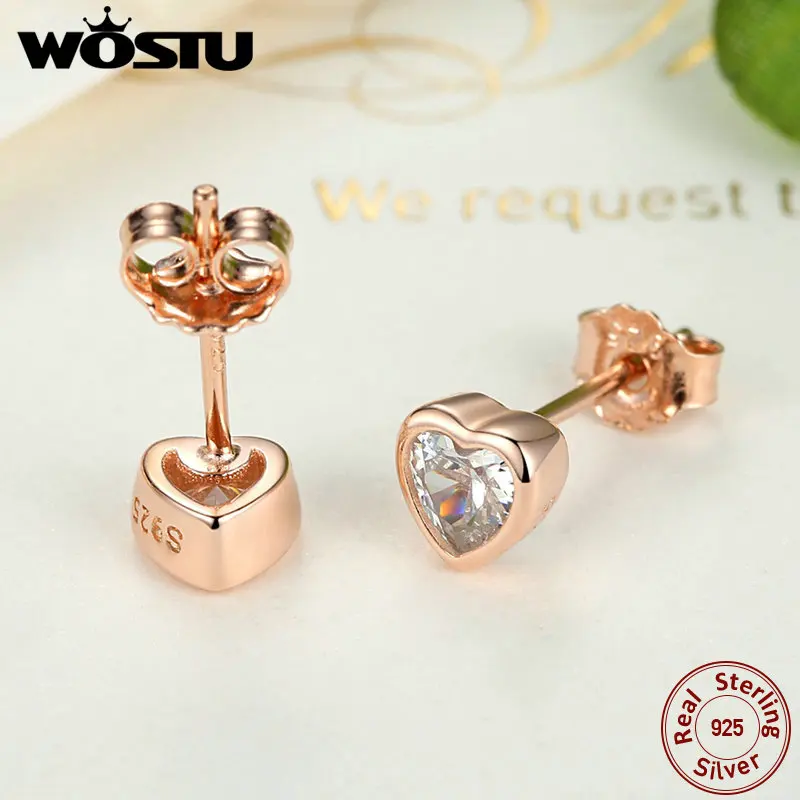 Женские серьги-гвоздики из серебра 100% пробы с сердцем | Украшения и аксессуары