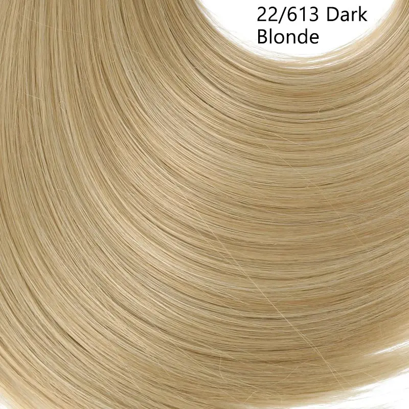 Dark Blonde Накладные волосы на заколках, u-образные, длинные, 24 дюйма, 170 г, накладные синтетические парики для женщин, натуральные, черные, коричневые, 16 - Цвет: Dark Blonde