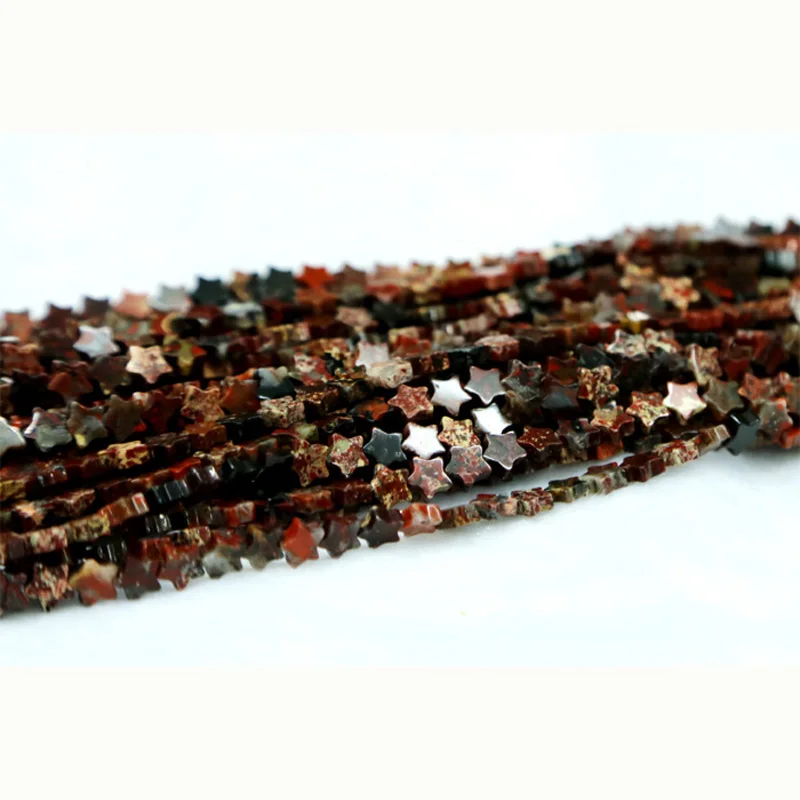 Wholesale Natural Red BRECCIATED Jasper Flat Star Shape Loose Small Beads 4-10mm Fit Jewelry DIY Necklace or Bracelet 15&quot 03081 |