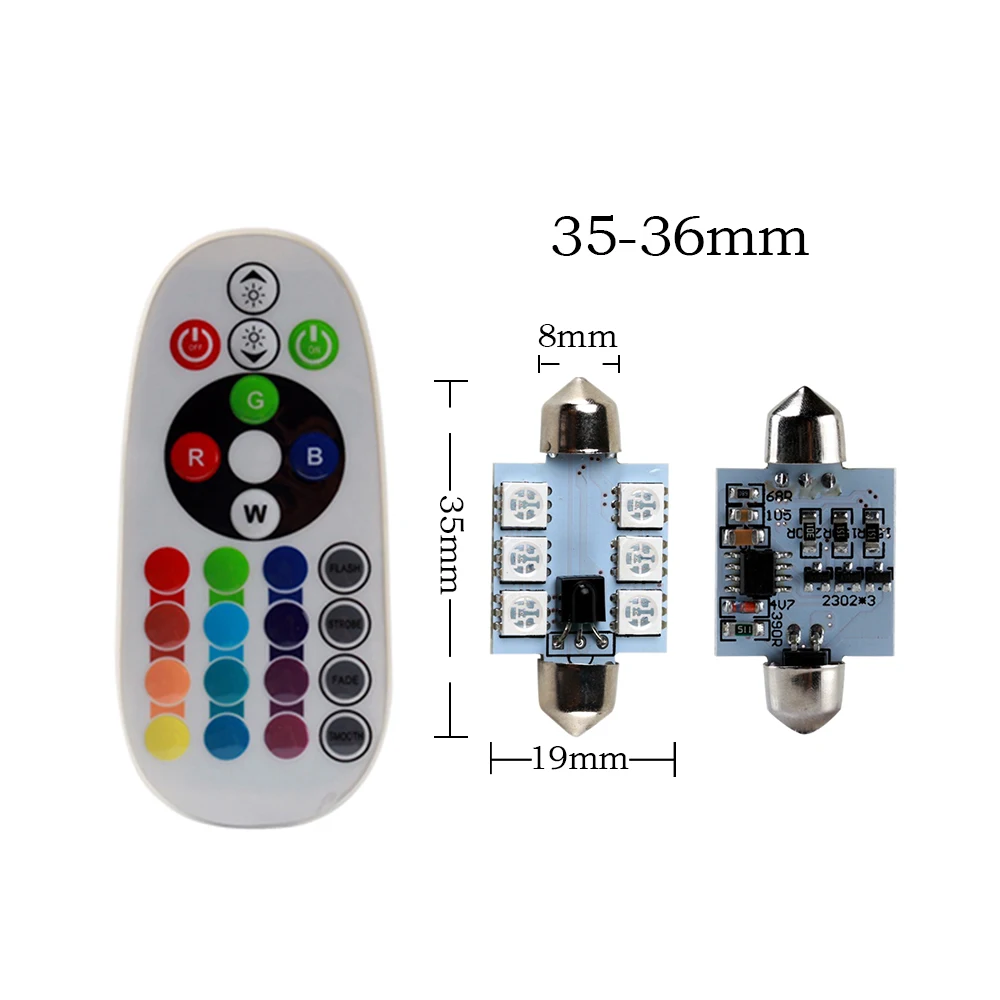 2 шт. автомобильные интерьерные огни RGB C5W Светодиодные гирлянды 31 мм 36 39 42 с