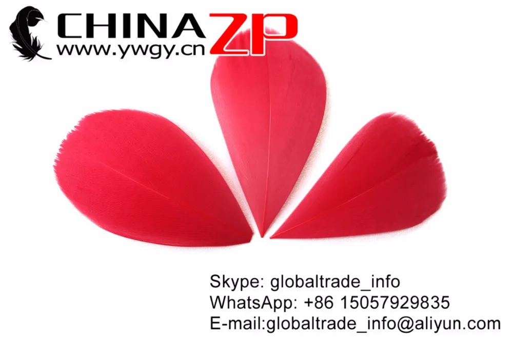 CHINAZP оптом 100 шт/партия 3~ 7 см длина выбранное качество окрашенные красные Обрезанные гусиные перья головной убор