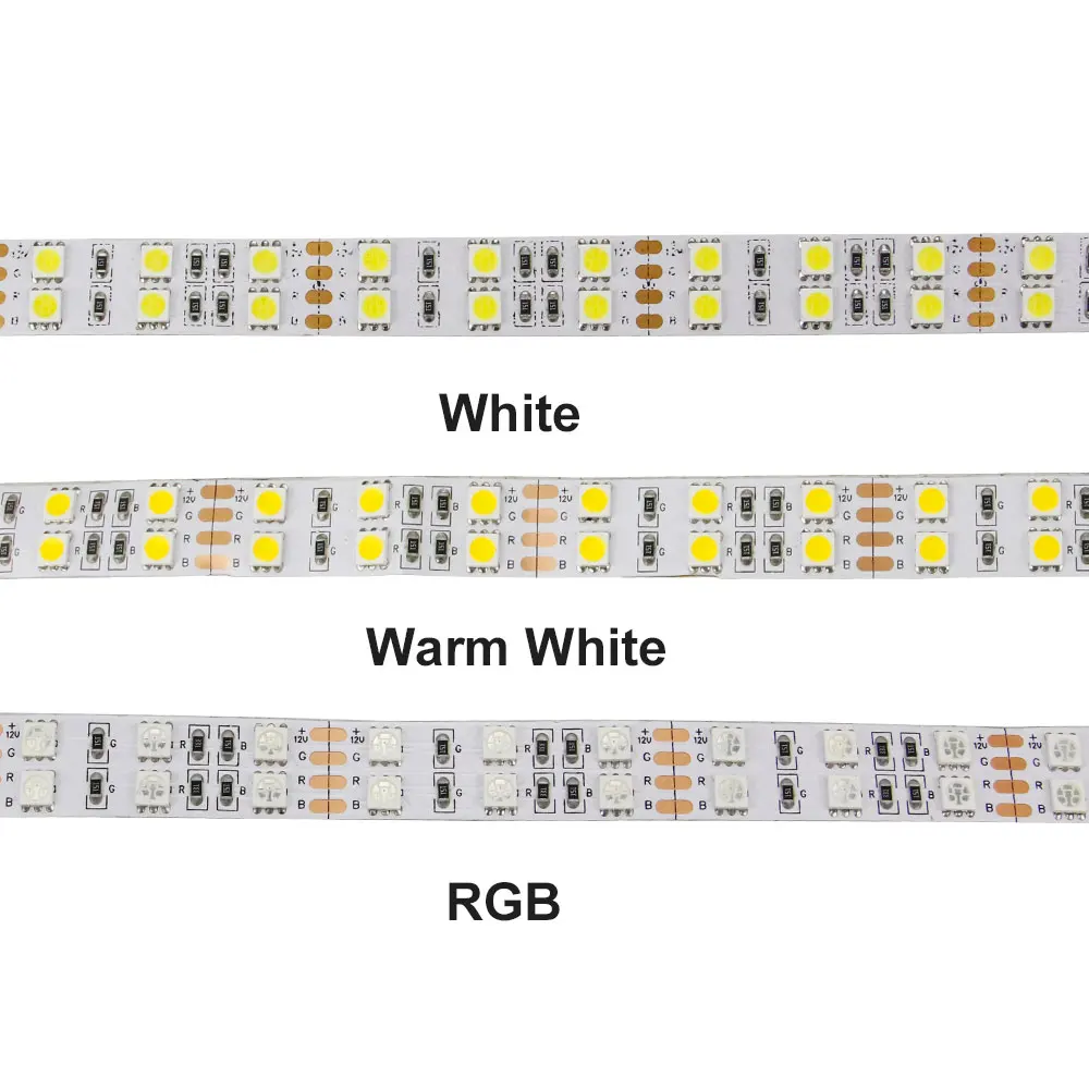 [DBF] DC 12V 5M 5050 SMD 600 светодиодный s IP67 водонепроницаемый RGB светодиодный светильник IP20 двухрядный 120 светодиодный/m Белый/теплый белый светодиодный гибкий светильник