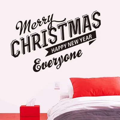 Рождественская Наклейка на стену с рождественским Сантой клаусслова Декор для