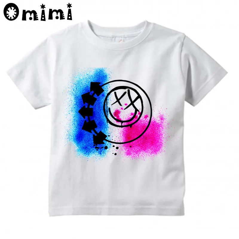 Футболка с принтом смайлик для мальчиков и девочек Blink 182 Rock Band Smiley Face Детские