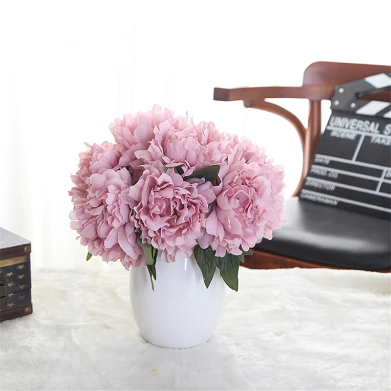 1 комплект 5 головок пионы настоящие на ощупь латексные искусственные цветы