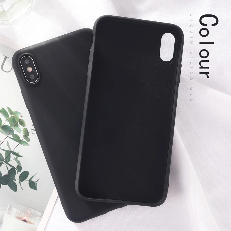 Противоударный жидкий силиконовый чехол для Oneplus 7 Pro 6 6 T Роскошный тонкий защитный мягкий Противоскользящий чехол для One Plus 7t Pro 6 T 7Pro - Цвет: Черный